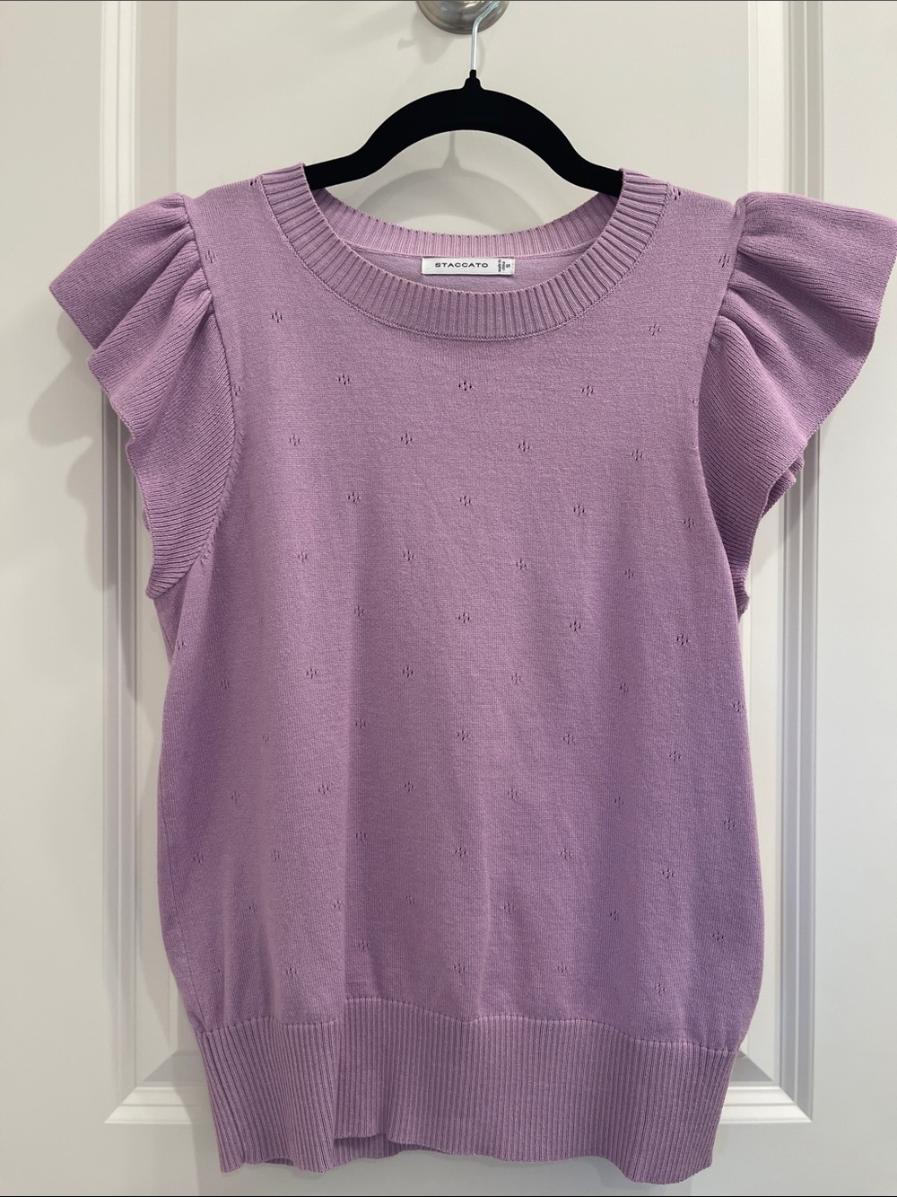 Staccato Lavender Flutter Sleeve Knit Top